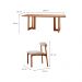 Conjunto de Mesa de Jantar Retangular com Tampo Madeira Talia e 6 Cadeiras Italia Linho Bege e Imbuia