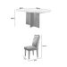 Conjunto de Mesa de Jantar Retangular com Tampo Off White Ane e 4 Cadeiras Bélgica Veludo Creme e Imbuia