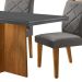 Conjunto de Mesa de Jantar Retangular com Tampo de Vidro Ane e 4 Cadeiras Bélgica Veludo Grafite e Imbuia