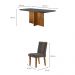 Conjunto de Mesa de Jantar Retangular com Tampo de Vidro Berlim e 4 Cadeiras Alegra Veludo Grafite e Imbuia