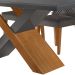 Conjunto de Mesa de Jantar Retangular com Tampo de Vidro Genova e 6 Cadeiras Itália Veludo Grafite e Imbuia