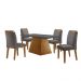 Conjunto de Mesa de Jantar Retangular com Tampo de Vidro Luna e 4 Cadeiras Athenas Veludo Grafite e Imbuia