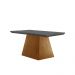 Conjunto de Mesa de Jantar Retangular com Tampo de Vidro Luna e 4 Cadeiras Athenas Veludo Grafite e Imbuia