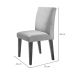 Conjunto de Mesa de Jantar Retangular com Tampo de Vidro Luna e 4 Cadeiras Grécia Linho Grafite e Imbuia