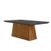 Conjunto de Mesa de Jantar Retangular com Tampo de Vidro Luna e 6 Cadeiras Italia Veludo Grafite e Imbuia