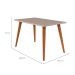 Conjunto de Mesa de Jantar Retangular com Tampo de Vidro Off White Adele e 4 Cadeiras Fernanda Linho Grafite e Madeira