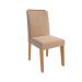 Conjunto de Mesa de Jantar Retangular com Tampo de Vidro Off White Agata e 4 Cadeiras Clarice Suede Nude e Nature