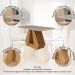 Conjunto de Mesa de Jantar Retangular com Tampo de Vidro Off White Agata e 4 Cadeiras Clarice Suede Nude e Nature