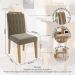 Conjunto de Mesa de Jantar Retangular com Tampo de Vidro Off White Agata e 4 Cadeiras Paola Suede Joli e Nature
