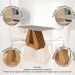 Conjunto de Mesa de Jantar Retangular com Tampo de Vidro Off White Agata e 4 Cadeiras Paola Suede Joli e Nature