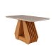 Conjunto de Mesa de Jantar Retangular com Tampo de Vidro Off White Agata e 4 Cadeiras Paola Suede Nude e Nature