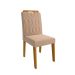 Conjunto de Mesa de Jantar Retangular com Tampo de Vidro Off White Agata e 4 Cadeiras Paola Suede Nude e Nature