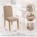 Conjunto de Mesa de Jantar Retangular com Tampo de Vidro Off White Agata e 4 Cadeiras Paola Suede Nude e Nature