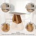 Conjunto de Mesa de Jantar Retangular com Tampo de Vidro Off White Agata e 4 Cadeiras Paola Suede Nude e Nature