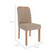 Conjunto de Mesa de Jantar Retangular com Tampo de Vidro Off White Ana e 6 Cadeiras Paola Linho Bege e Nature