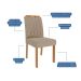 Conjunto de Mesa de Jantar Retangular com Tampo de Vidro Off White Ana e 6 Cadeiras Paola Linho Bege e Nature