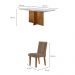 Conjunto de Mesa de Jantar Retangular com Tampo de Vidro Off White Berlim e 4 Cadeiras Alegra Veludo Capuccino e Imbuia