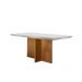 Conjunto de Mesa de Jantar Retangular com Tampo de Vidro Off White Berlim e 4 Cadeiras Alegra Veludo Capuccino e Imbuia