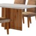 Conjunto de Mesa de Jantar Retangular com Tampo de Vidro Off White Berlim e 4 Cadeiras Bélgica Suede Animalle Chocolate e Imbuia