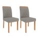 Conjunto de Mesa de Jantar Retangular com Tampo de Vidro Off White Ágata e 6 Cadeiras Juliana Linho Grafite e Cinamomo