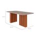Conjunto de Mesa de Jantar Retangular com Tampo de Vidro Off White Ester e 6 Cadeiras Clarice Linho Grafite e Cinamomo