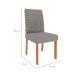 Conjunto de Mesa de Jantar Retangular com Tampo de Vidro Off White Ester e 6 Cadeiras Clarice Linho Grafite e Cinamomo