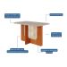 Conjunto de Mesa de Jantar Retangular com Tampo de Vidro Off White Louise e 4 Cadeiras Paola Suede Nude e Cinamomo
