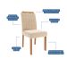 Conjunto de Mesa de Jantar Retangular com Tampo de Vidro Off White Louise e 4 Cadeiras Paola Suede Nude e Cinamomo