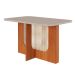 Conjunto de Mesa de Jantar Retangular com Tampo de Vidro Off White Louise e 4 Cadeiras Paola Suede Nude e Cinamomo