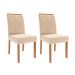 Conjunto de Mesa de Jantar Retangular com Tampo de Vidro Off White Louise e 6 Cadeiras Fernanda Suede Nude e Cinamomo