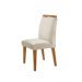 Conjunto de Mesa de Jantar Retangular com Tampo de Vidro Off White Luna e 4 Cadeiras Athenas Veludo Creme e Imbuia