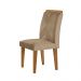 Conjunto de Mesa de Jantar Retangular com Tampo de Vidro Off White Luna e 6 Cadeiras Italia Linho Bege e Imbuia