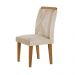 Conjunto de Mesa de Jantar Retangular com Tampo de Vidro Off White Luna e 6 Cadeiras Italia Veludo Creme e Imbuia