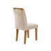Conjunto de Mesa de Jantar Retangular com Tampo de Vidro Off White Luna e 6 Cadeiras Italia Veludo Creme e Imbuia