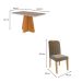 Conjunto de Mesa de Jantar Retangular com Tampo de Vidro Off White Maite e 4 Cadeiras Paola Suede Joli e Nature