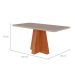 Conjunto de Mesa de Jantar Retangular com Tampo de Vidro Off White Maite e 6 Cadeiras Paola Suede Nude e Cinamomo