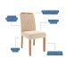 Conjunto de Mesa de Jantar Retangular com Tampo de Vidro Off White Maite e 6 Cadeiras Paola Suede Nude e Cinamomo