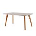 Conjunto de Mesa de Jantar Retangular com Tampo de Vidro Off White Prada e 4 Cadeiras Prada Gold Linho Palha e Imbuia