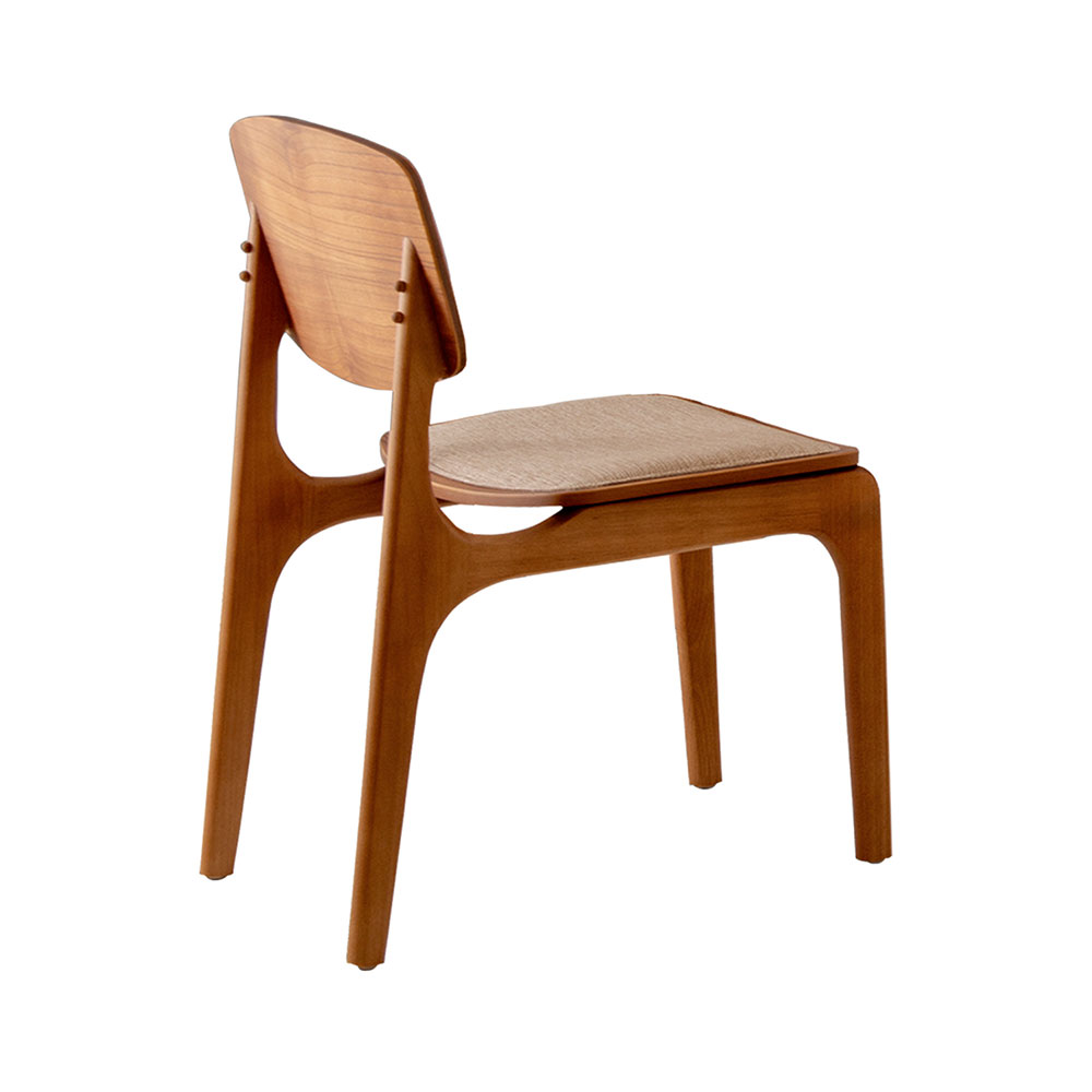 Conjunto de Mesa de Jantar Retangular com Tampo de Vidro Off White Prada e 4 Cadeiras Prada Gold Linho Palha e Imbuia