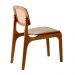 Conjunto de Mesa de Jantar Retangular com Tampo de Vidro Off White Prada e 4 Cadeiras Prada Premium Linho Palha e Imbuia