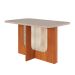 Conjunto de Mesa de Jantar Retangular com Tampo de Vidro Off White Renata e 4 Cadeiras Clarice Linho Grafite e Cinamomo