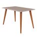 Conjunto de Mesa de Jantar Retangular com Tampo de Vidro Off White Tais e 4 Cadeiras Suede Paola Joli e Nature