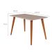 Conjunto de Mesa de Jantar Retangular com Tampo de Vidro Off White Tais e 4 Cadeiras Suede Paola Joli e Nature