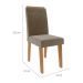 Conjunto de Mesa de Jantar Retangular com Tampo de Vidro Off White Tais e 4 Cadeiras Suede Paola Joli e Nature