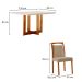 Conjunto de Mesa de Jantar Retangular com Tampo de Vidro Off White Talia e 4 Cadeiras Livia Linho Bege e Imbuia