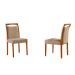 Conjunto de Mesa de Jantar Retangular com Tampo de Vidro Off White Talia e 4 Cadeiras Livia Linho Bege e Imbuia