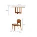 Conjunto de Mesa de Jantar Retangular com Tampo de Vidro Off White Talia e 4 Cadeiras Prada Gold Linho Palha e Imbuia