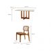 Conjunto de Mesa de Jantar Retangular com Tampo de Vidro Off White Talia e 4 Cadeiras Prada Premium Linho Palha e Imbuia