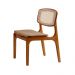 Conjunto de Mesa de Jantar Retangular com Tampo de Vidro Off White Talia e 4 Cadeiras Prada Premium Linho Palha e Imbuia