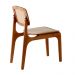 Conjunto de Mesa de Jantar Retangular com Tampo de Vidro Off White Talia e 4 Cadeiras Prada Premium Linho Palha e Imbuia